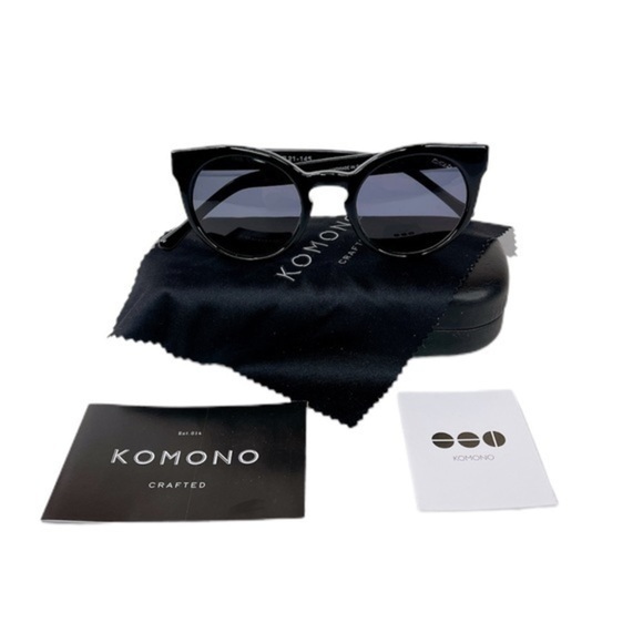 KOMONO lulu women's sunglasses NEW Lulu Glossy Black in case - Picture 4 of 12